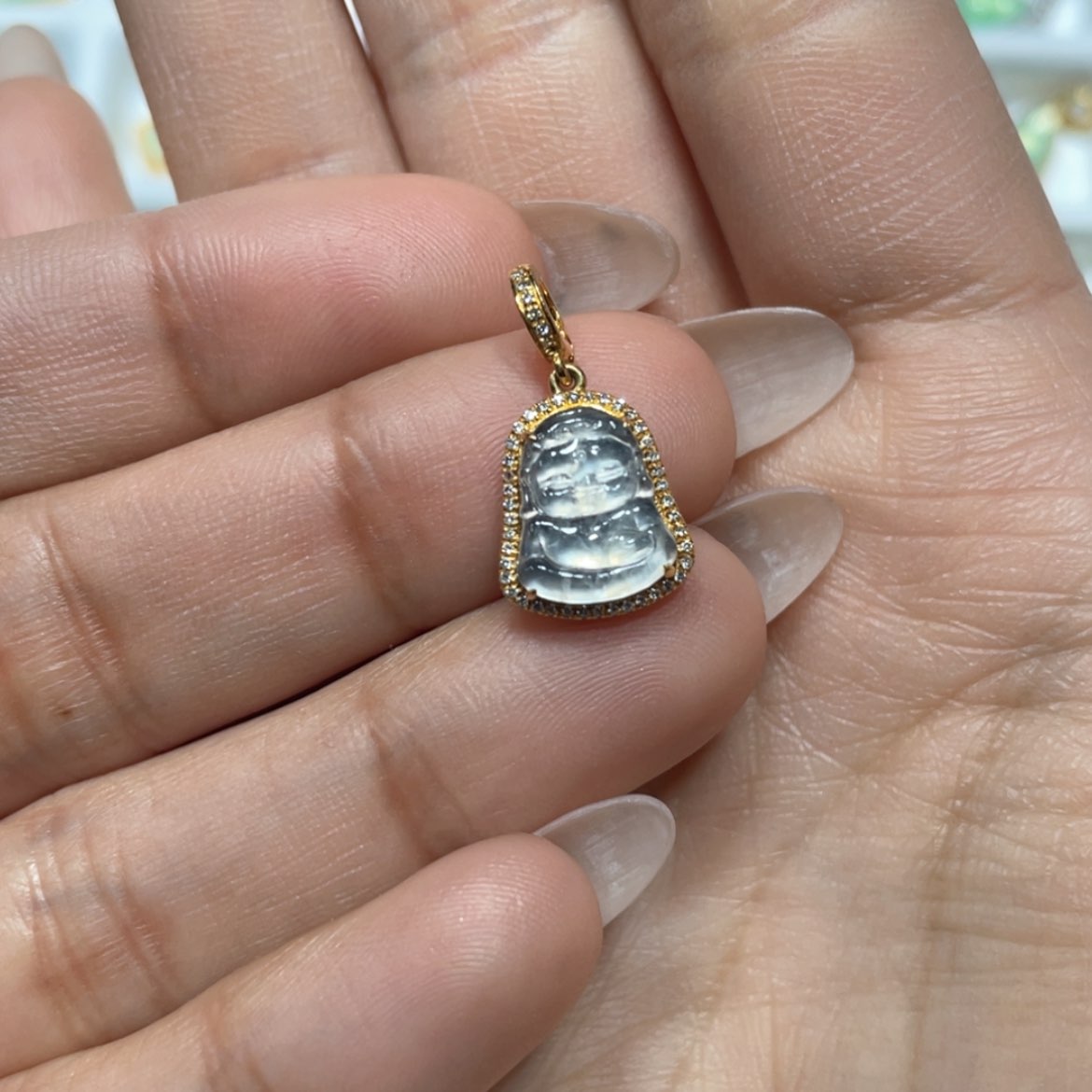 【闪购商品】翡翠吊坠(不含链)18K金镶嵌辰*煜