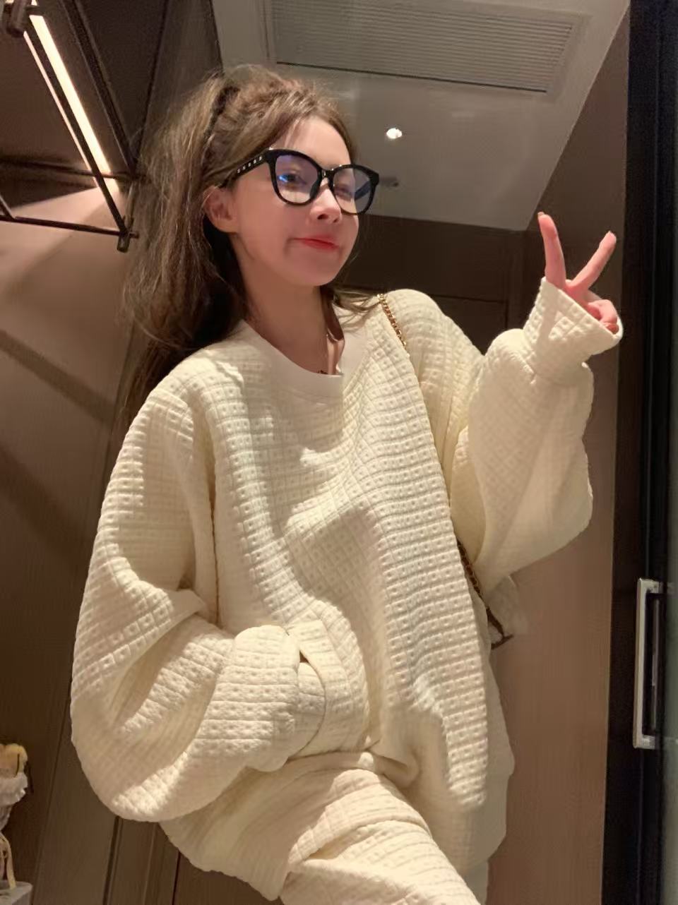 奶油华夫 秋冬慵懒软糯三件套