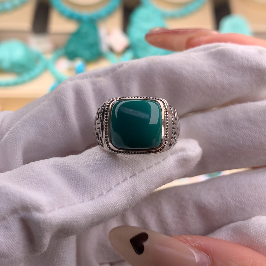 绿松石珠宝奇石银S925镶嵌