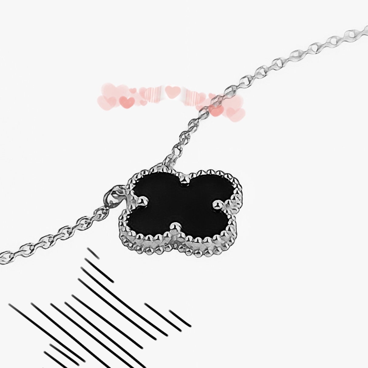 合金项链 四叶草单花项链 (v金版本) 高保色