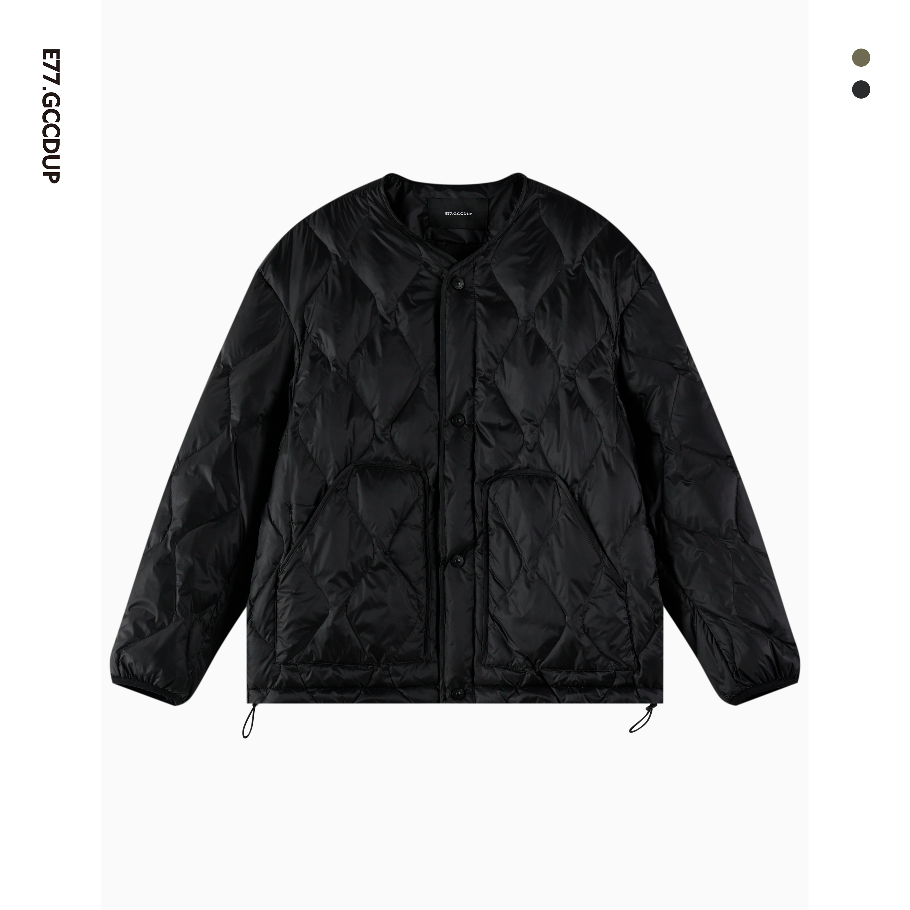 GCCDUPE77『零负重』90新国标白鸭绒水波衍缝无领夹克轻薄羽绒服