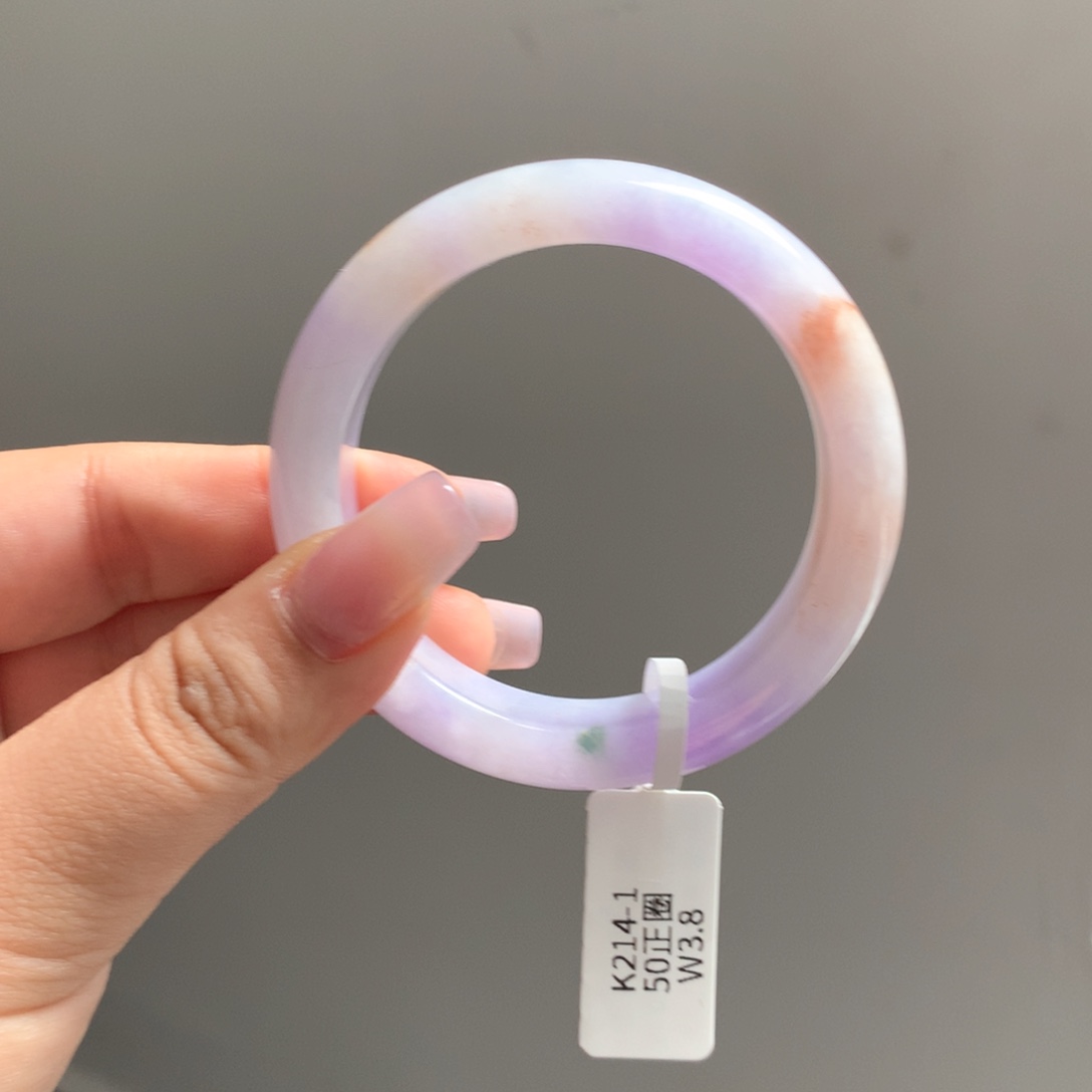 翡翠手镯未镶嵌25 50烟云缭绕正圈