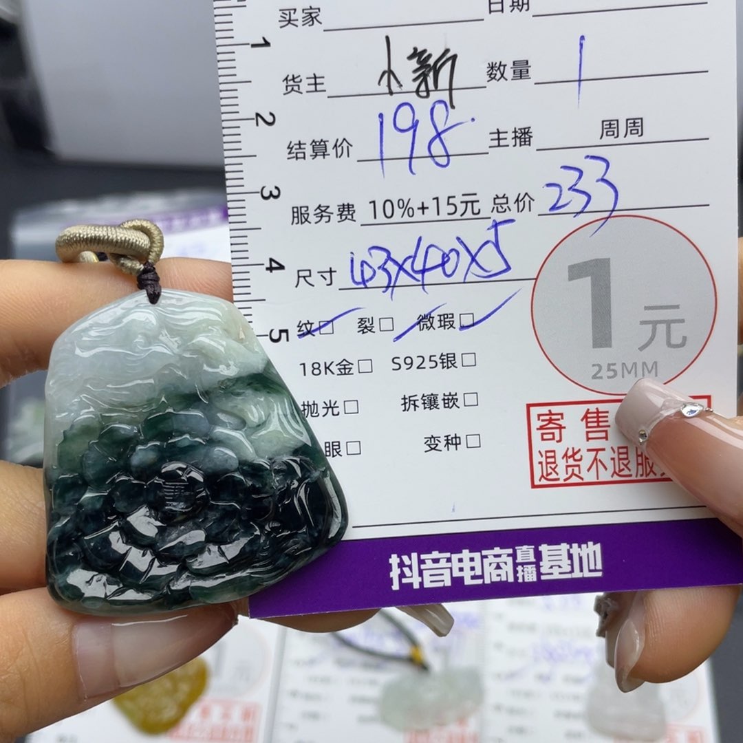 翡翠颈饰未镶嵌吊坠