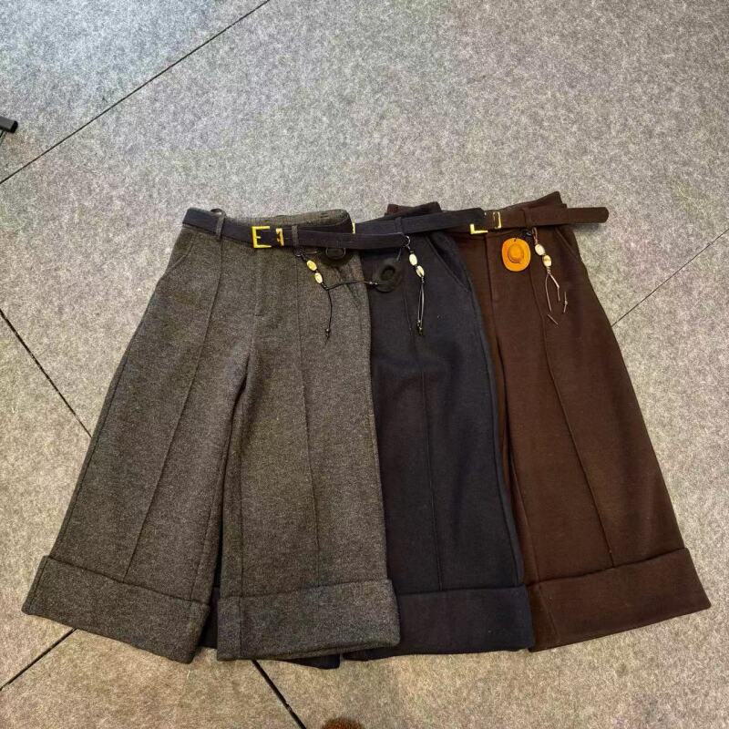 （QINGQING）秋冬新款气质百搭直筒高腰显瘦休闲裤