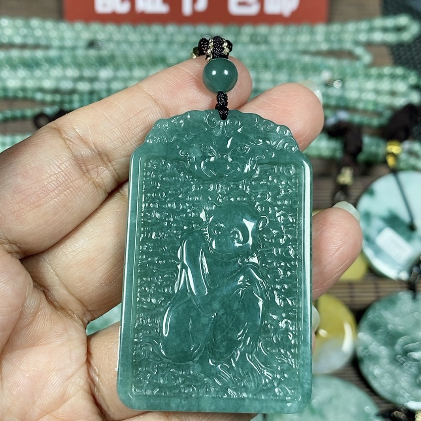 【闪购商品】翡翠颈饰未镶嵌玉吊坠翡翠玉双面生肖猴