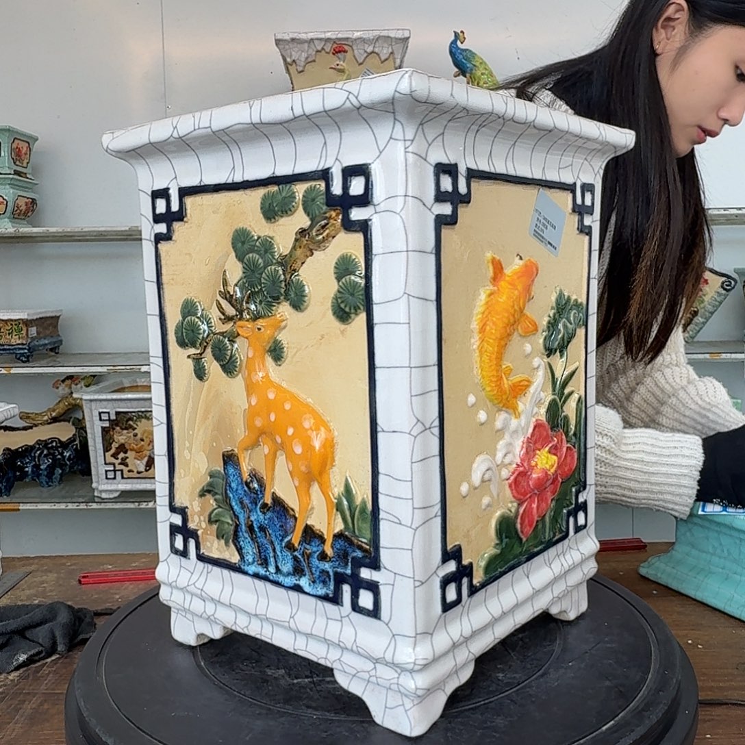 清***风内口20内深30石湾盆