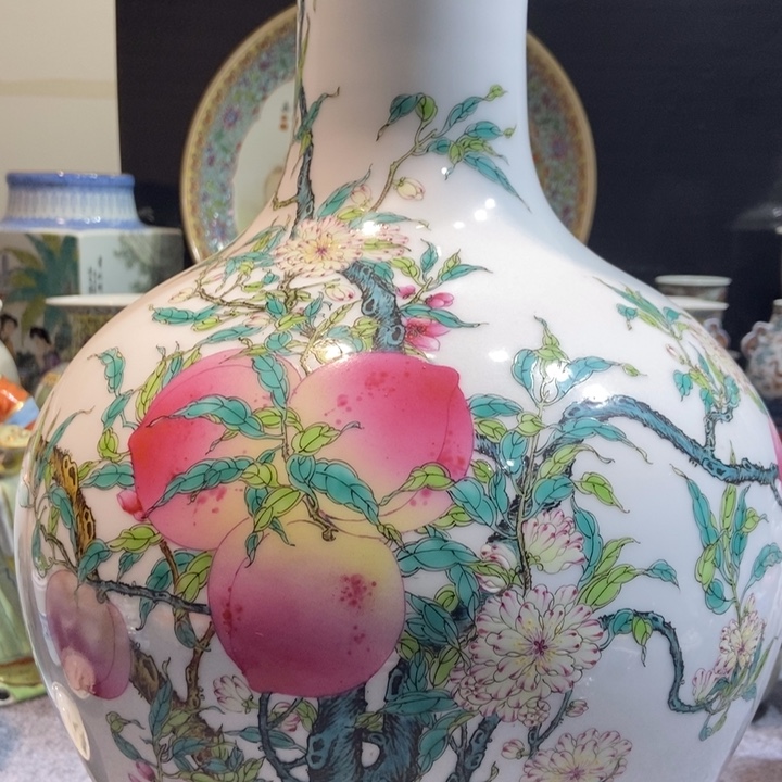 摆件渔**晚景德镇粉彩陶瓷