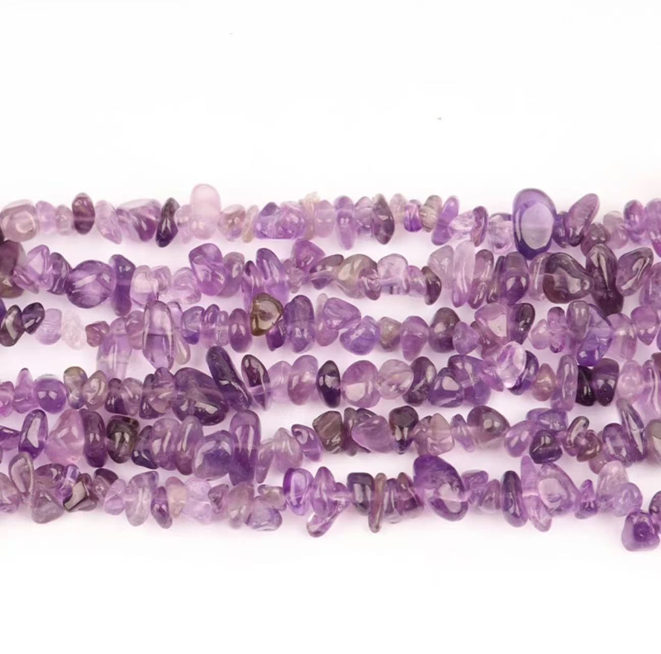 天然紫水晶随行碎石散珠半成品长链手链项链手工DIY饰品配件