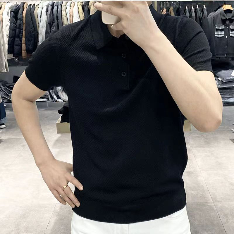 九九良品62033polo衫男薄款男纯色时尚打底夏季修身海鸥领简约