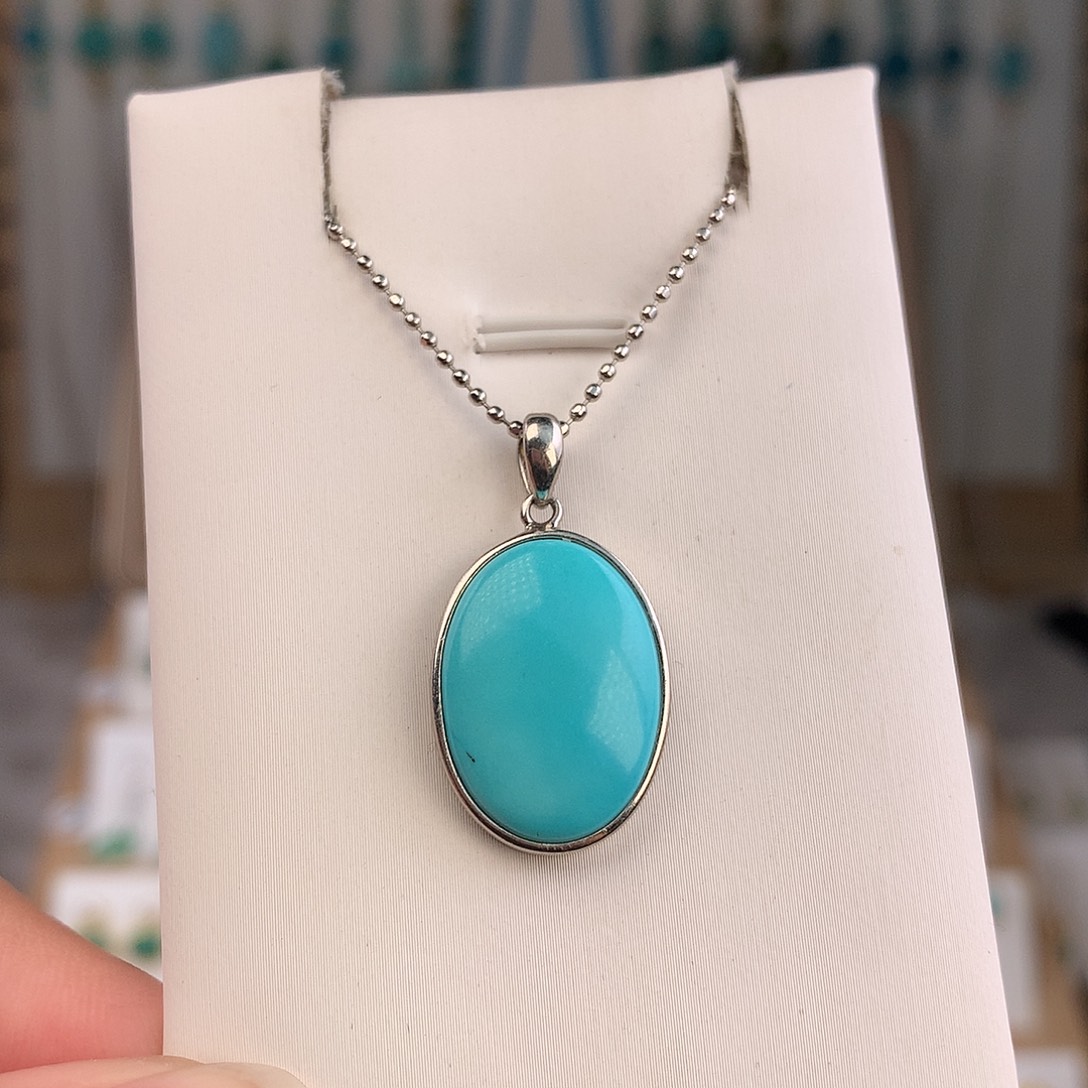 绿松石银S925镶嵌颈饰