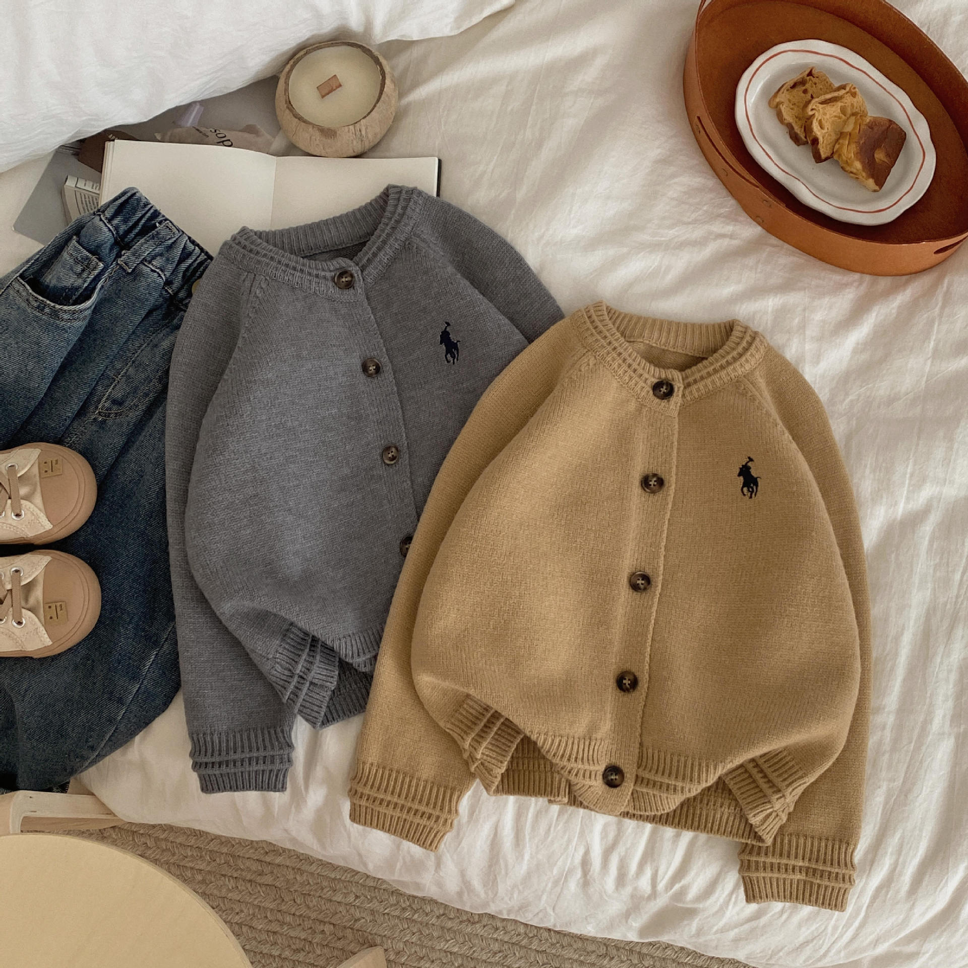 男童毛衣开衫秋冬款宝宝针织衫童装儿童圆领上衣潮宝宝毛线衣外套