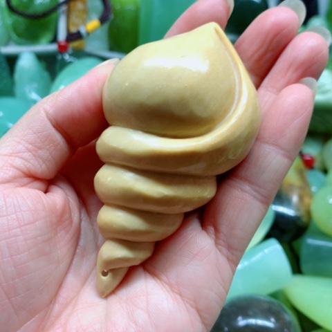 未镶嵌蛇纹石玉手把件