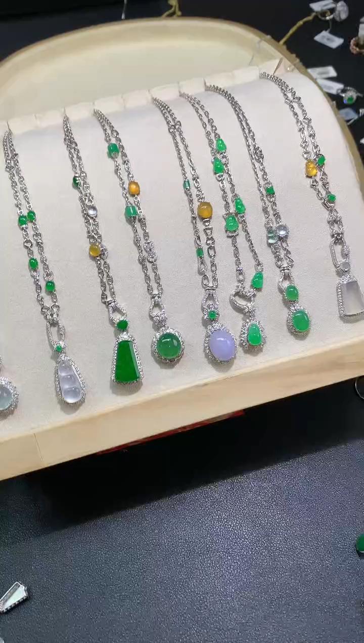 【彩虹盘】翡翠套链-多样性发一件-XY01 |CXQ21