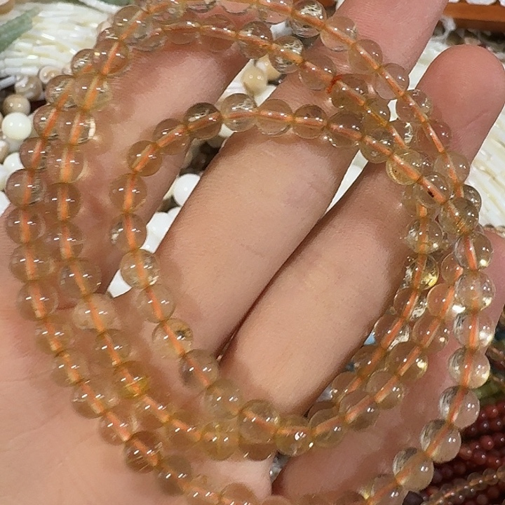 玛瑙/玉髓合金珠宝半成品一条6黄水3圈