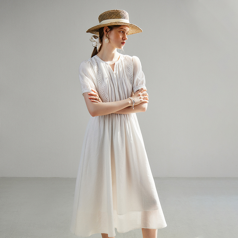 【赵老板专属】8888范思蓝恩小众连衣裙女短袖长裙子24FS12028