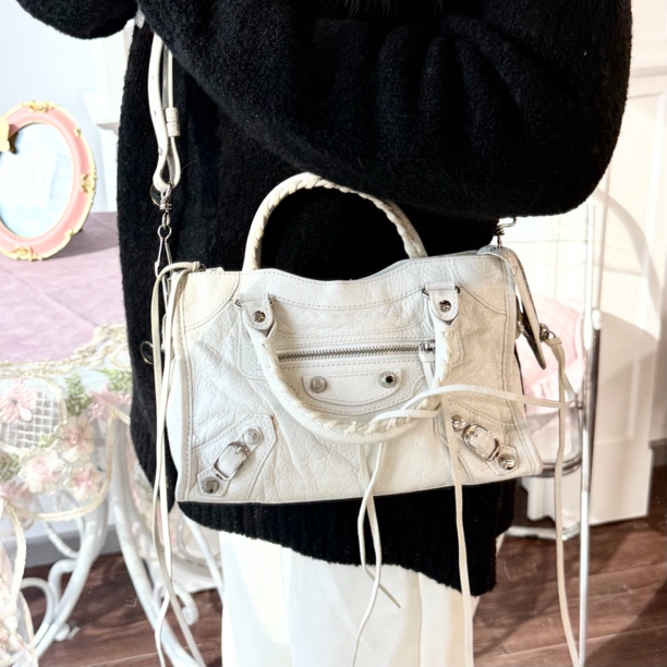 95新 Balenciaga/巴黎世家 巴黎世家 le City 白色机车包