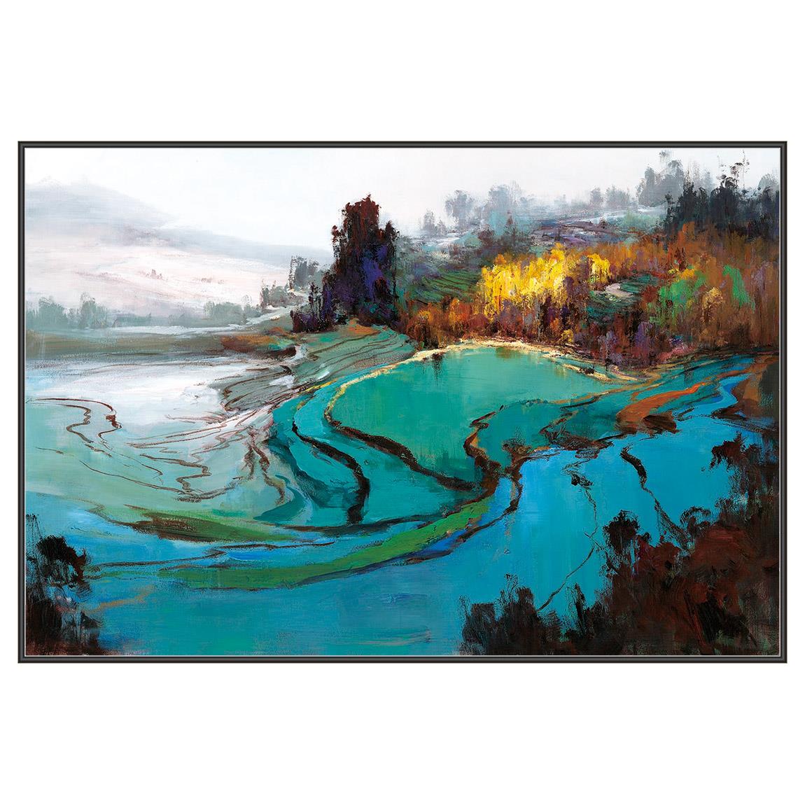 【冬日梯田】寓意：丰收守财  装饰画 油画客厅玄关办公室茶室挂