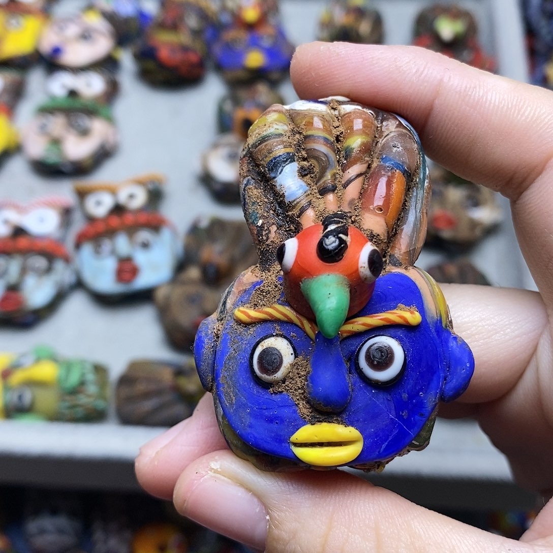 玻璃颈饰孔雀娃一个04