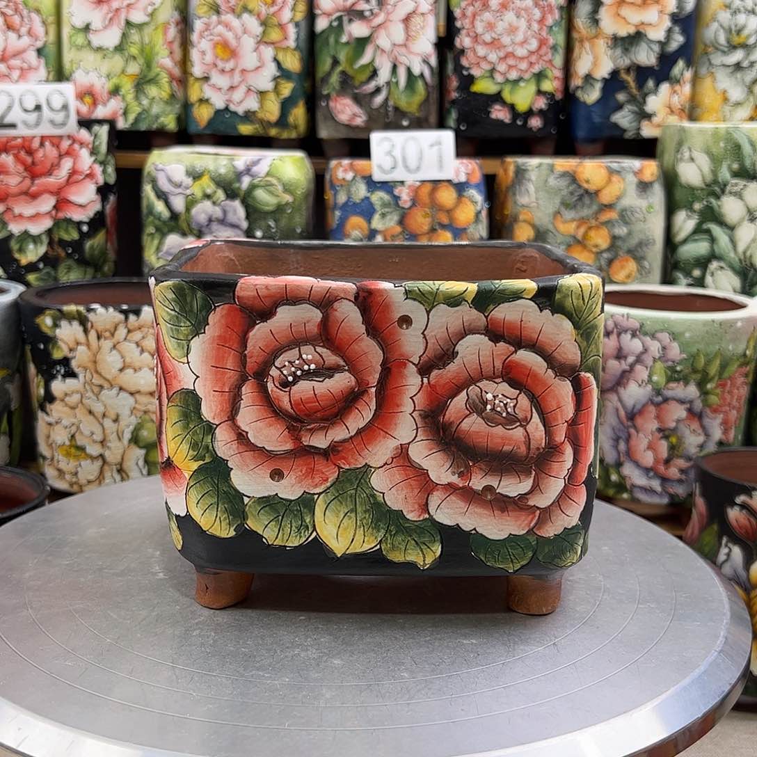 景德镇陶瓷花盆口14*11高12