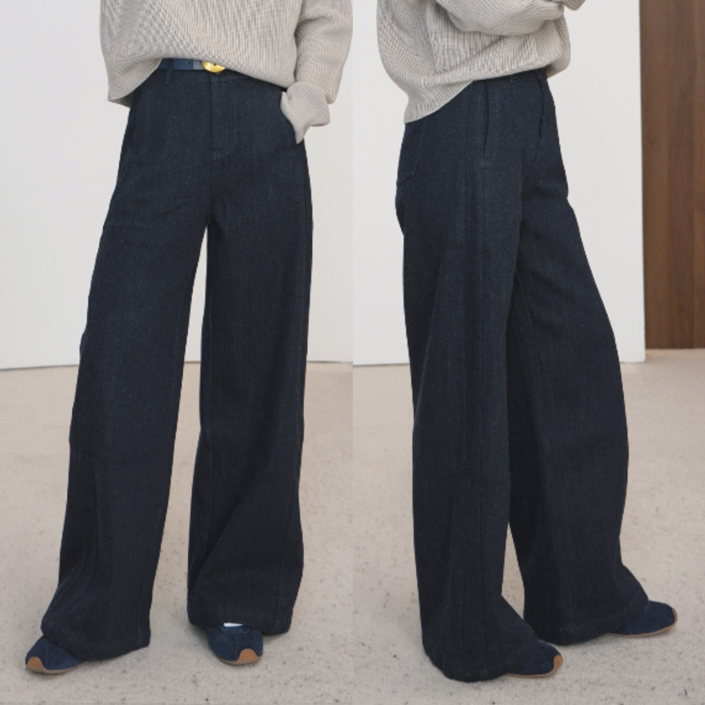 MANGE缦阁 棉混纺 秋冬厚款 时尚休闲百搭 垂感加绒休闲裤 3432