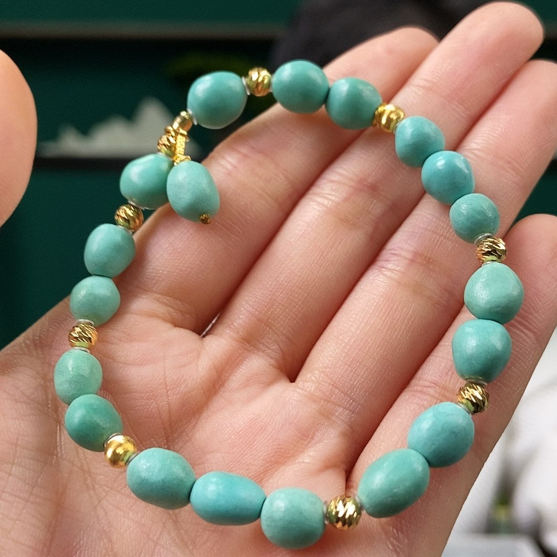 18K金镶嵌绿松石珠宝奇石