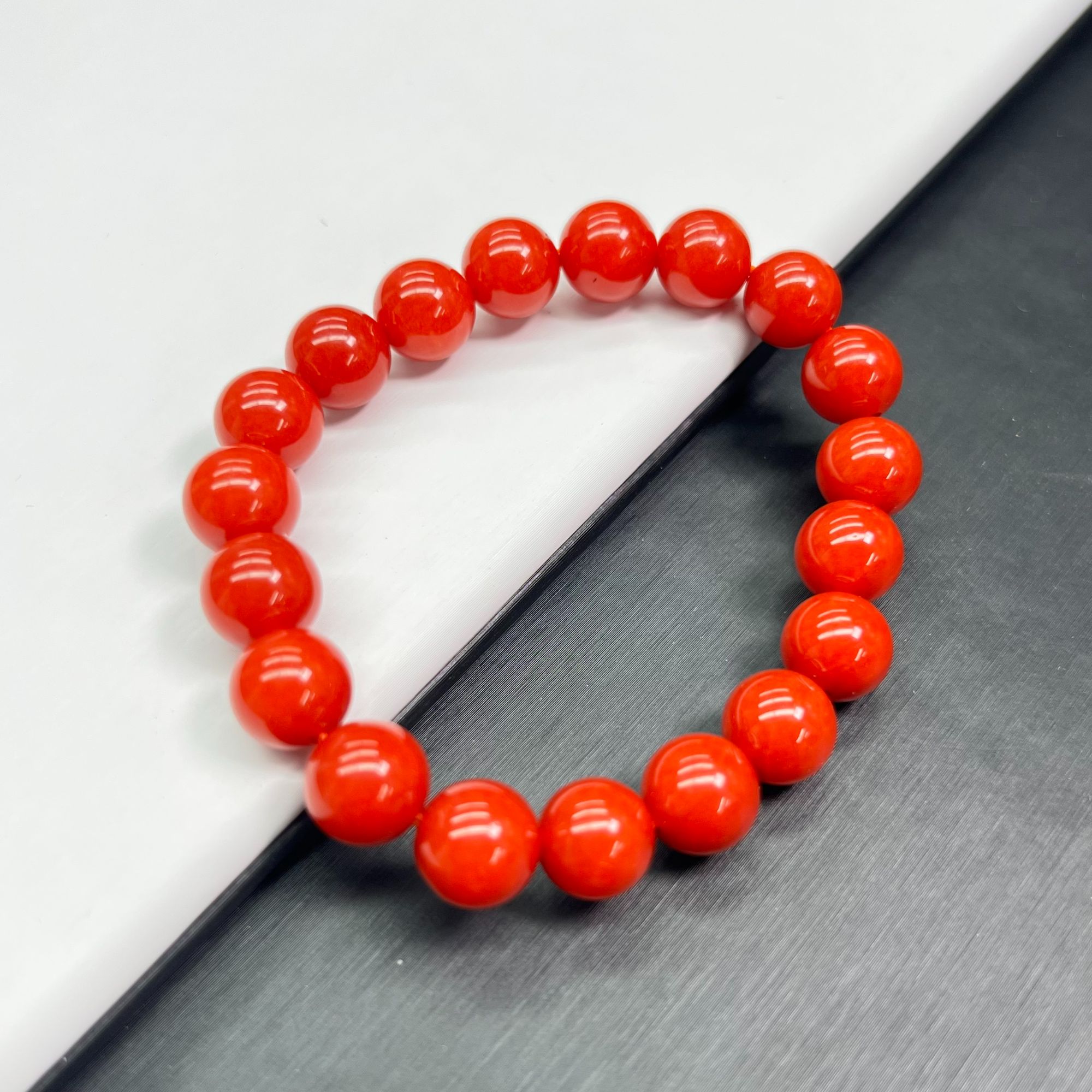 A247柿红单圈10mm手串百搭