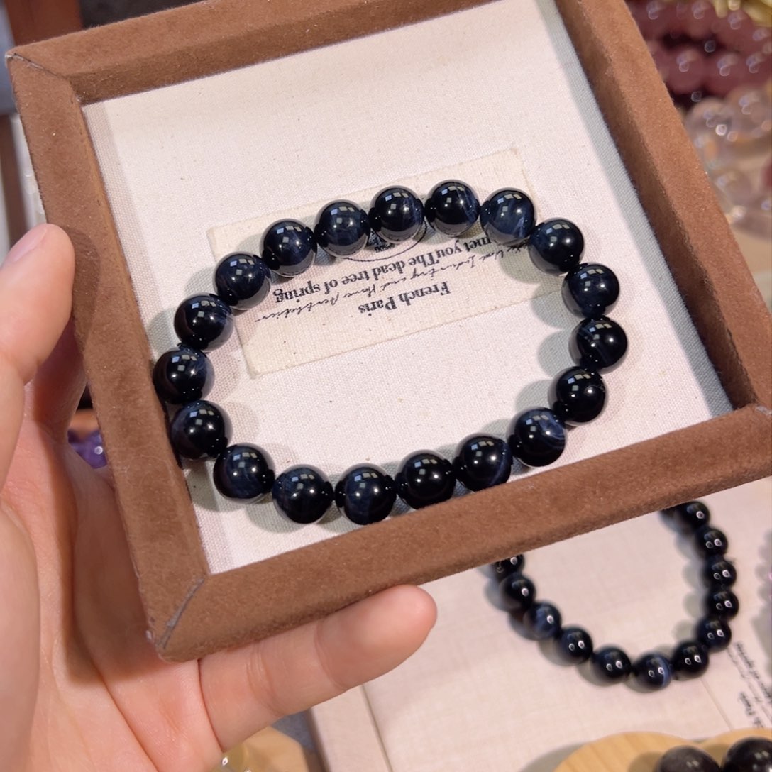 水晶手串未镶嵌毕业蓝虎眼10mm 多样性发一