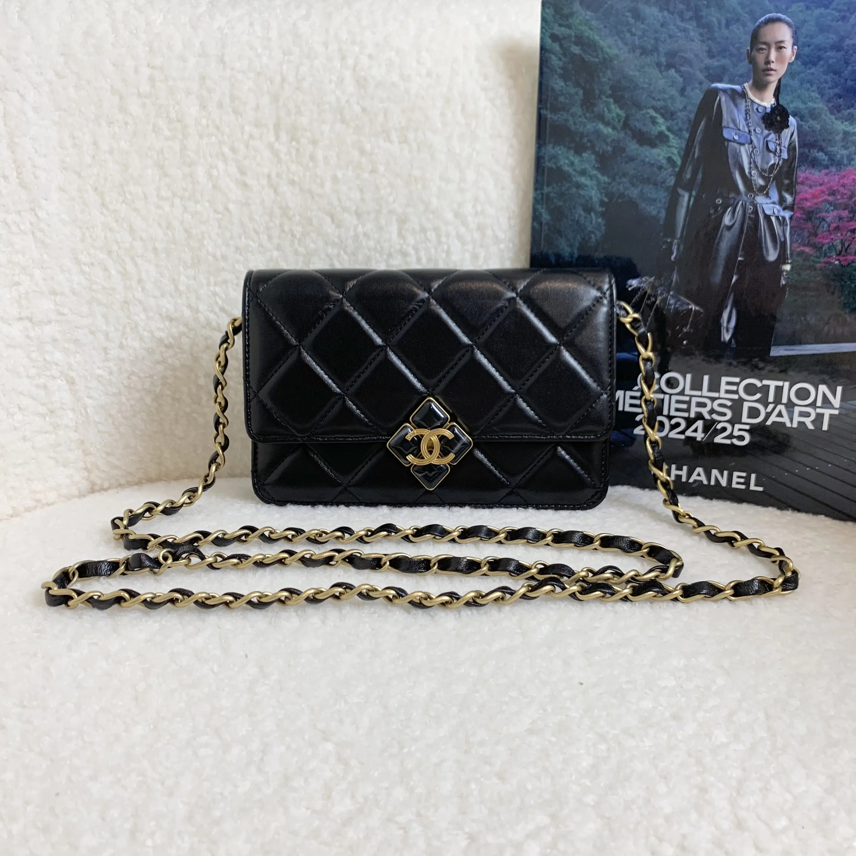 99新 Chanel/香奈儿 黑金羊宝石woc/14373673 /12期/代卖服务2512