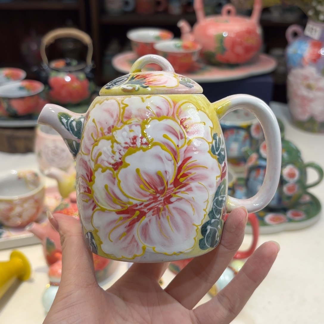 景德镇手绘高温釉下彩陶瓷茶具