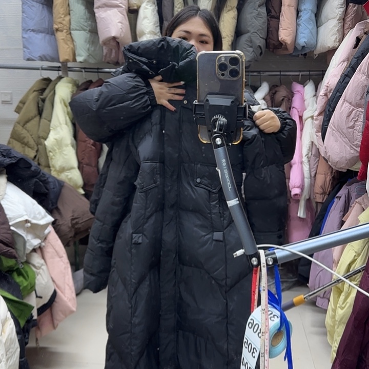 女外套黑色长款外套黑色