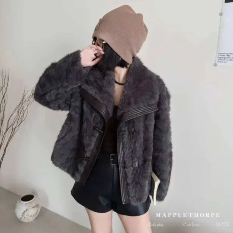 厚款翻领短款保暖轻奢极简风毛呢外套女士女装秋冬