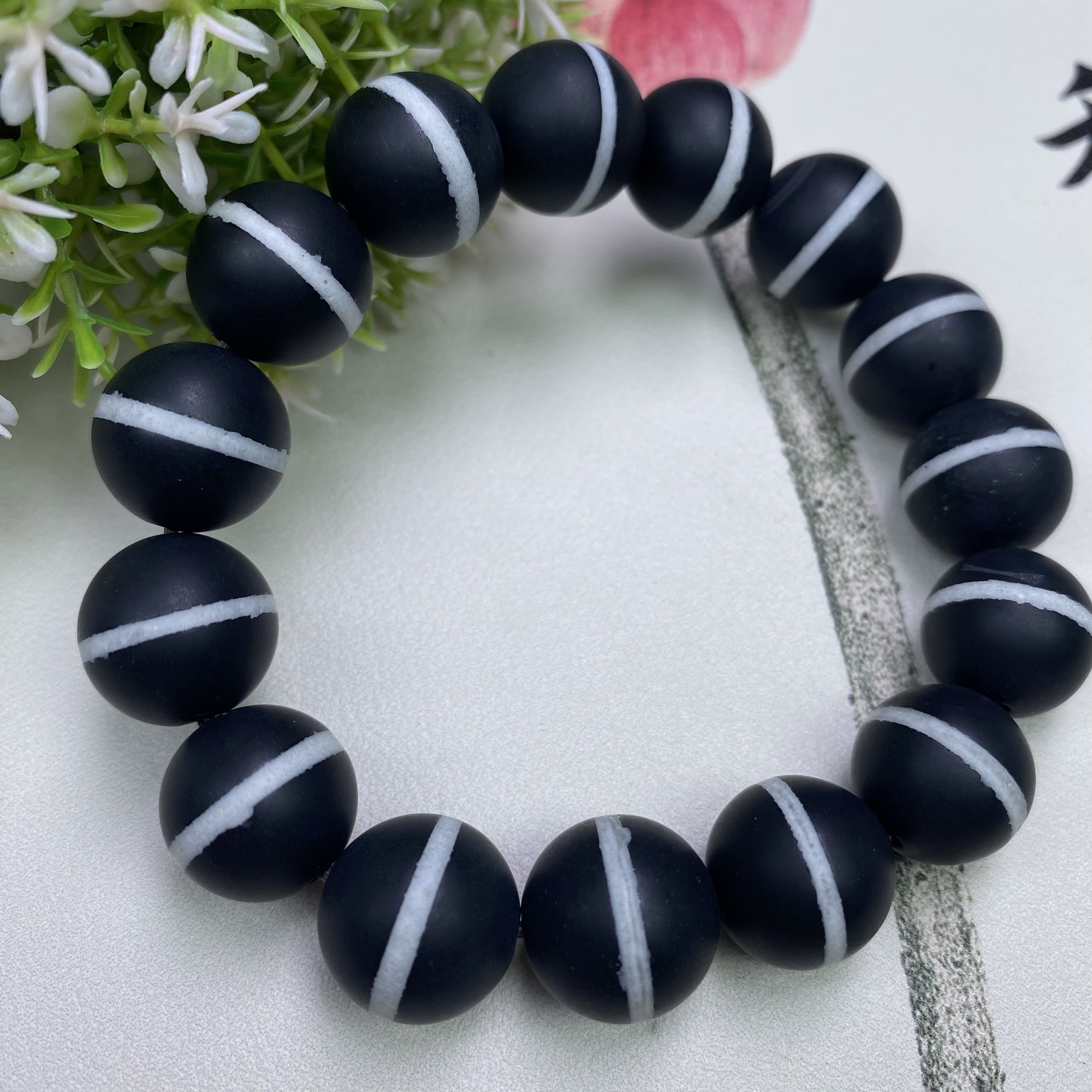 保真天然一线药师老玛瑙手串（多样性发其一）