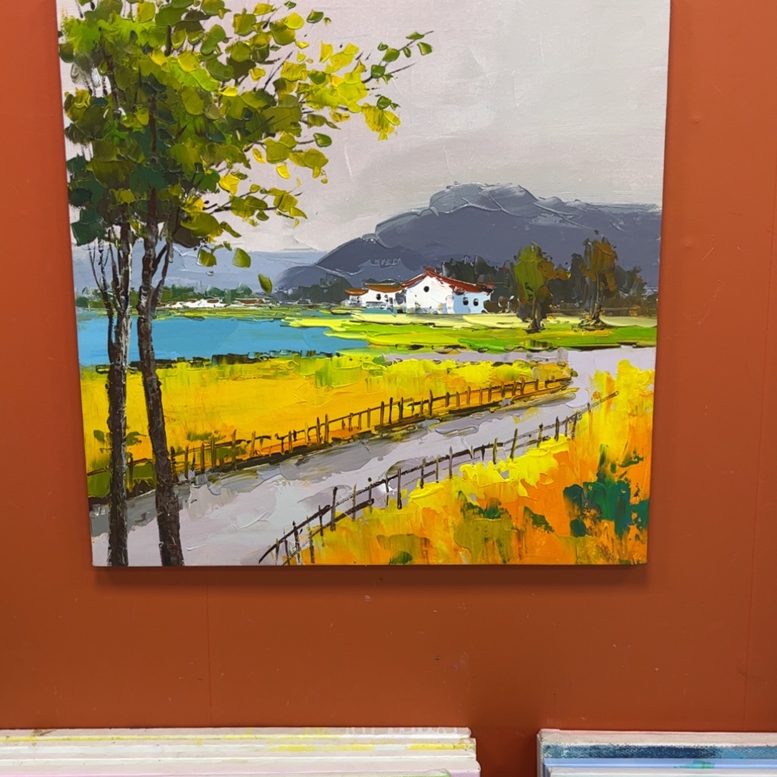 手工手绘精品油画内框60+60尺寸