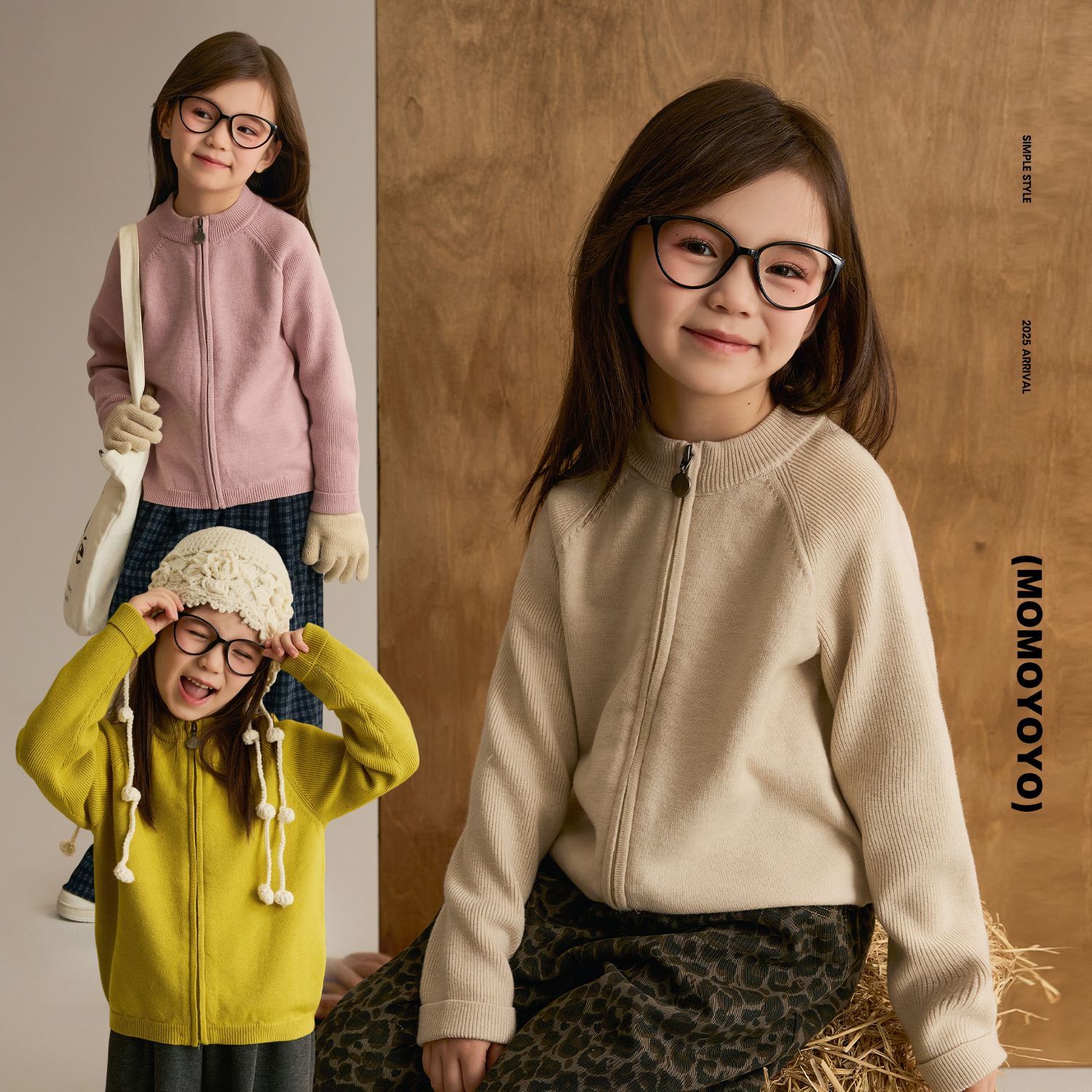 【书签】女童圆领开衫毛衣秋装拉链保暖亲子装针织上衣8809D