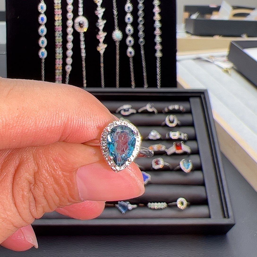 水晶戒指银S925镶嵌1121