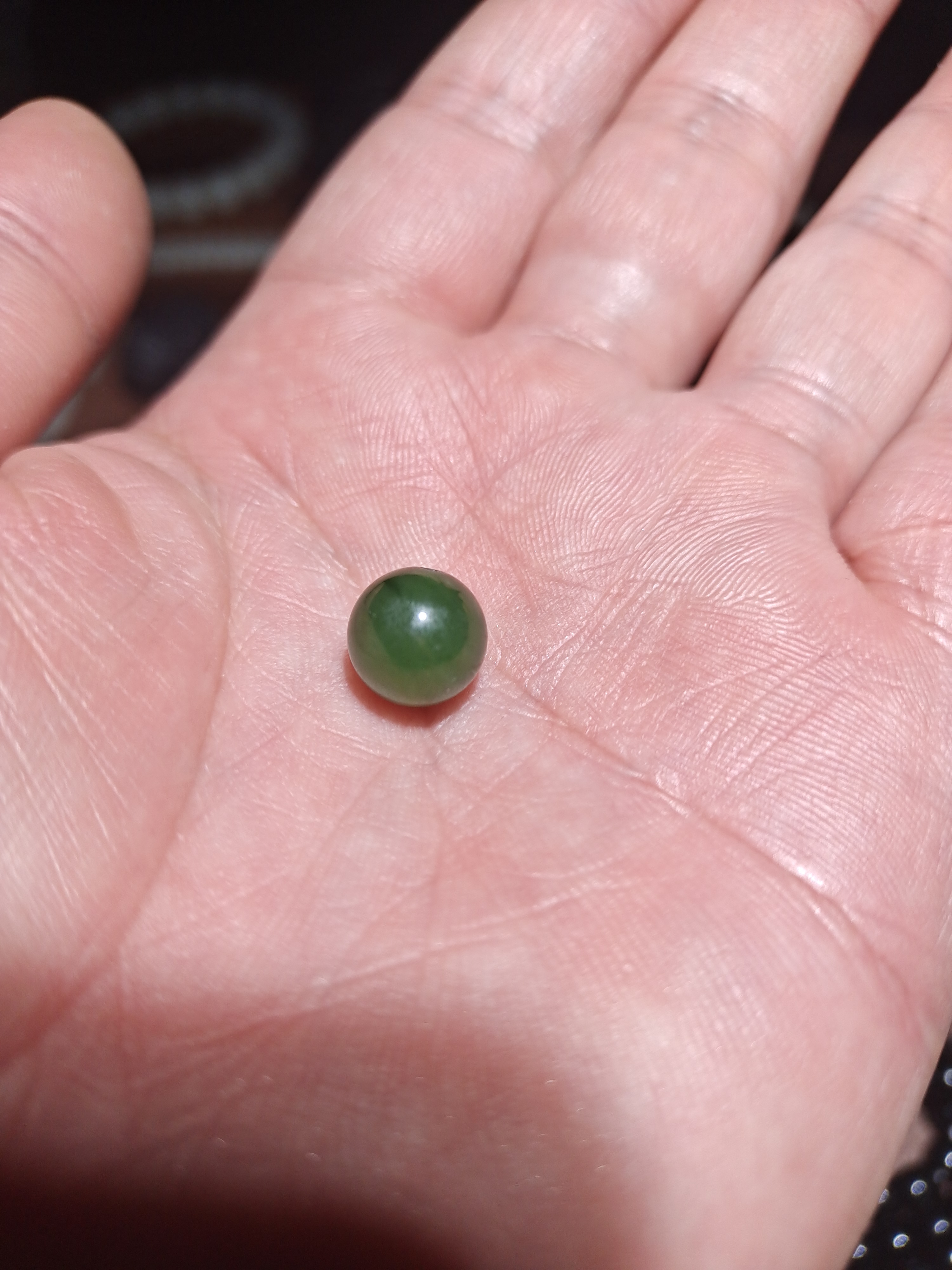 碧玉单珠散珠浅绿无黑点料细腻水头好补发专用