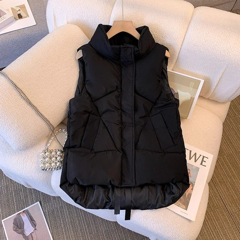 做旧螺纹马夹秋冬季系带短款宽松型立领常规