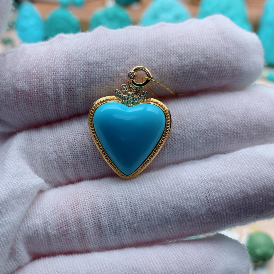 绿松石颈饰18K金镶嵌