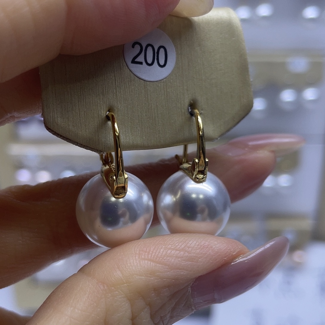 银S925镶嵌淡水珍珠耳饰