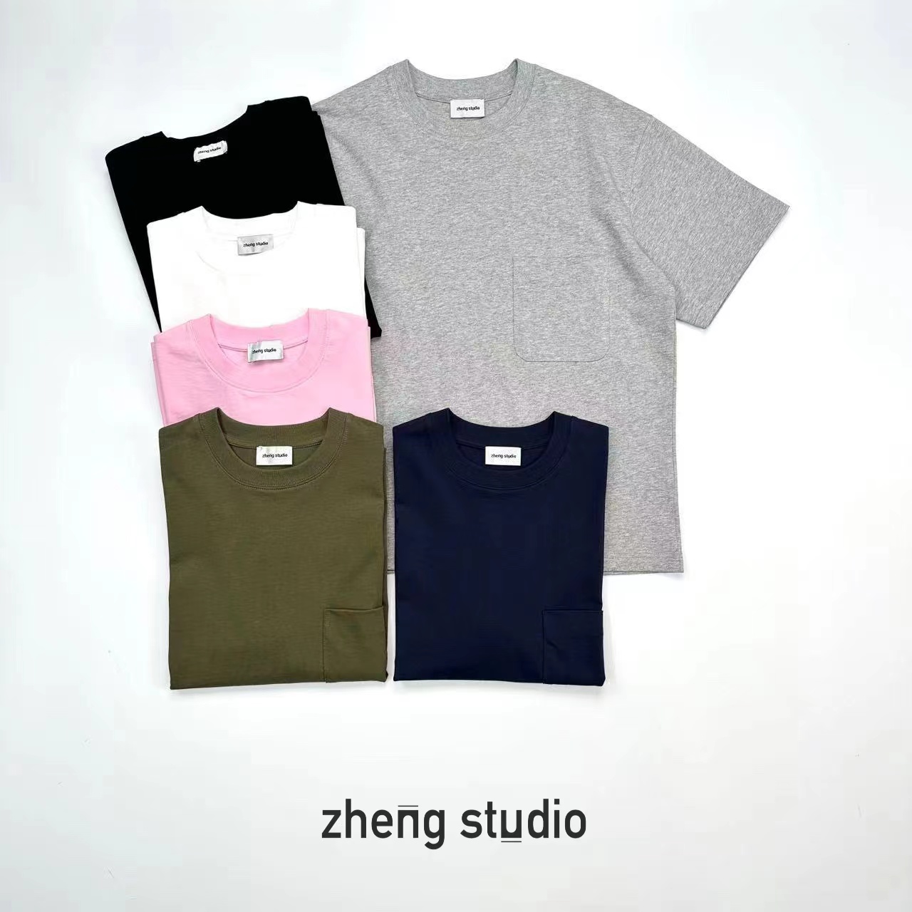#9698 D3多色短袖 口袋T