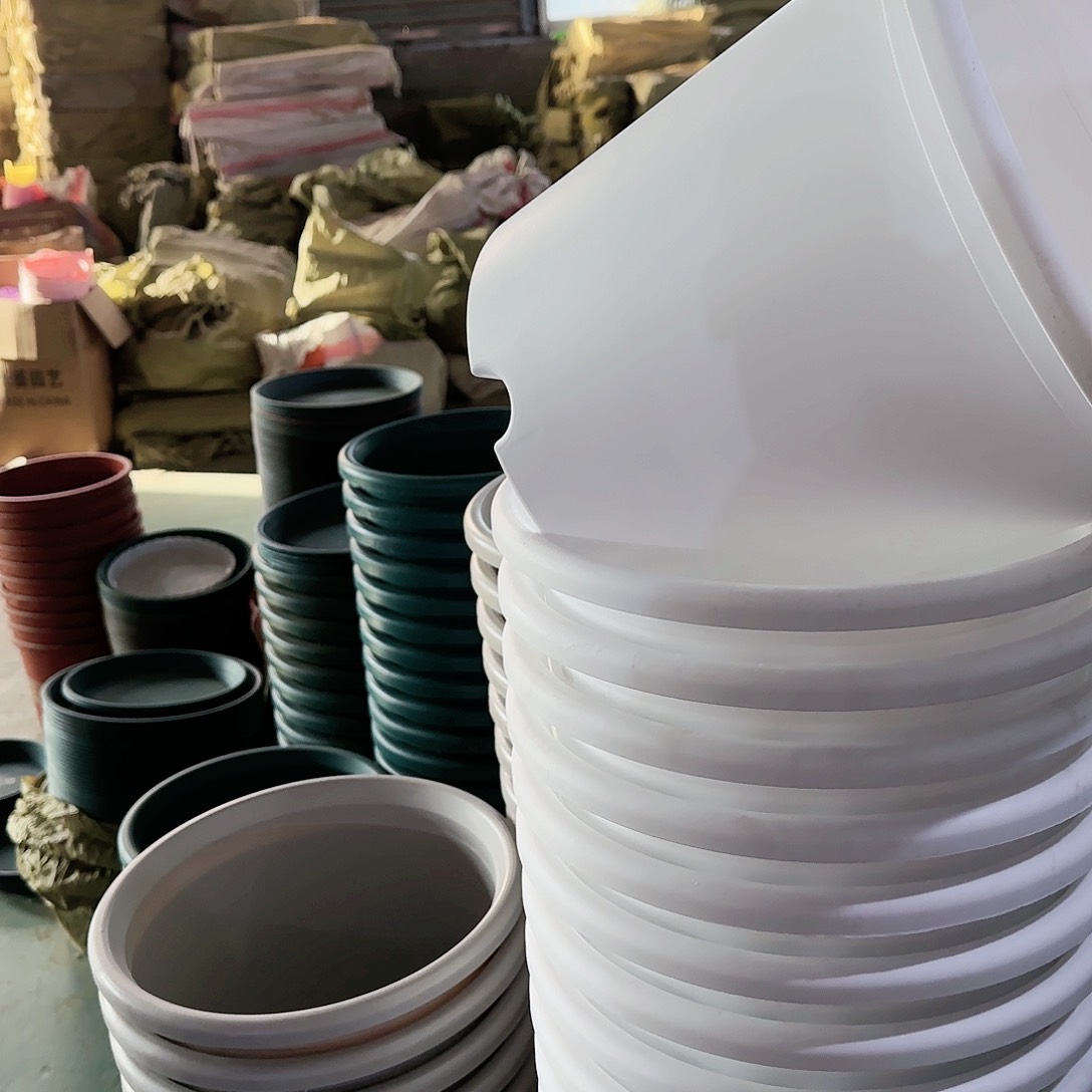 树脂四季盆6#无拖纯白5