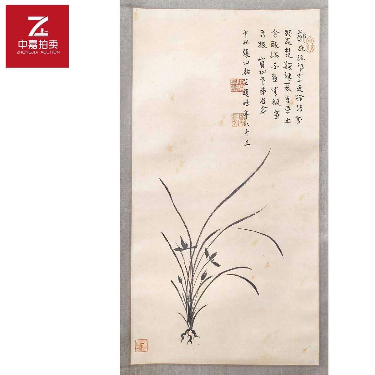 1-4-4 0028张伯驹绘画立轴兰花33x62