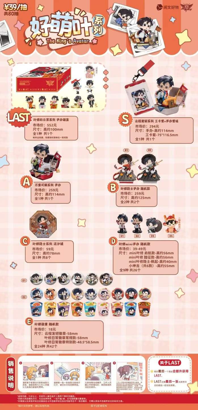  【全职高手】阅文好物 全职高手好物赏 好萌叶系列 盲盒（代拆）