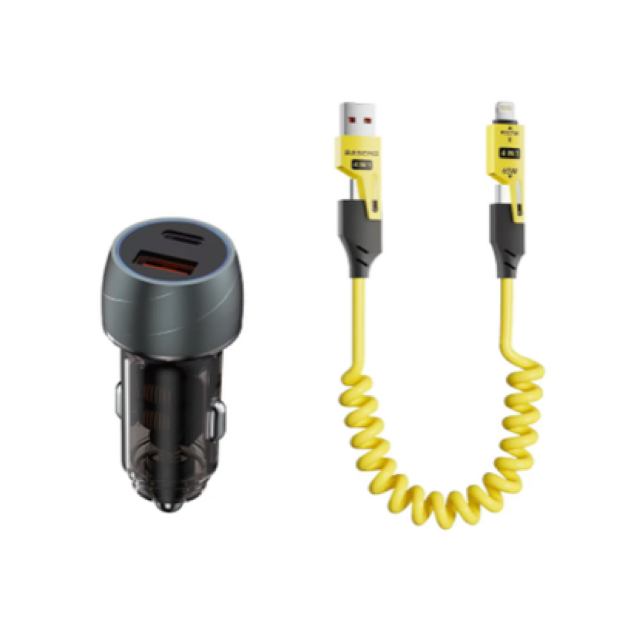 超级快充弹簧65W车载数据线适用多型号手机