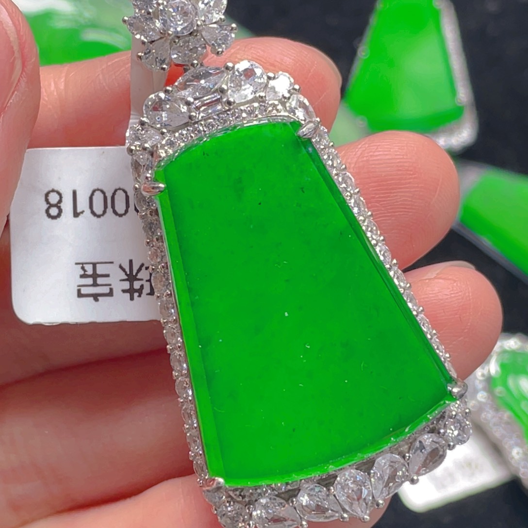 翡翠吊坠(不含链)银S925镶嵌