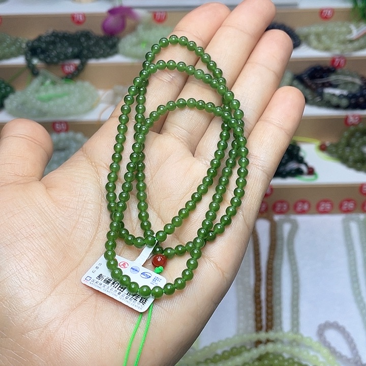 和田玉颈饰未镶嵌毛*4mm