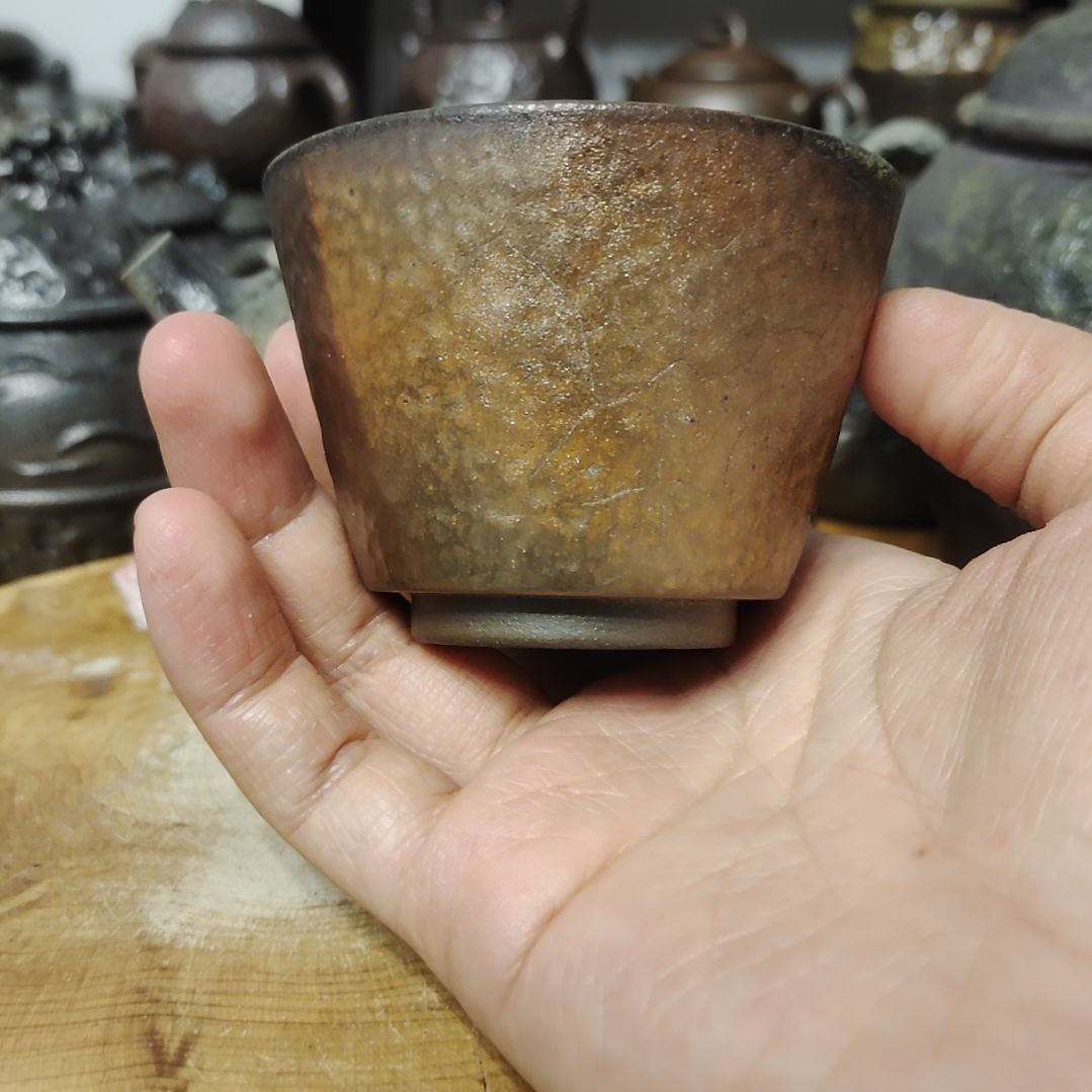 坭兴陶纯柴烧全手工茶杯100c