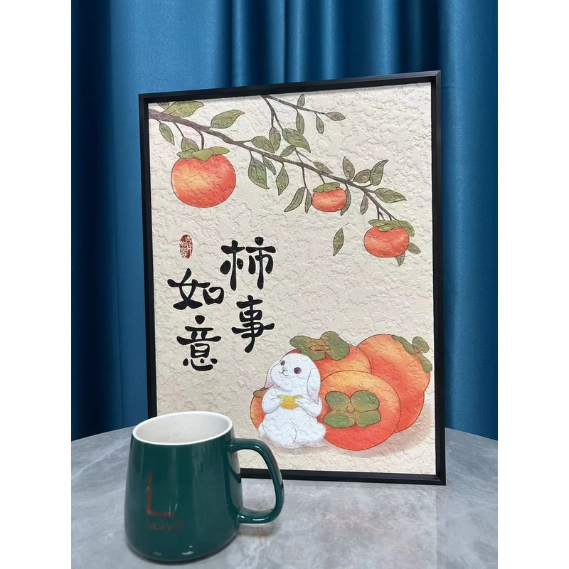 【主播福利】手工砂岩画挂画餐厅走廊工艺质感客厅玄关简约防水手工