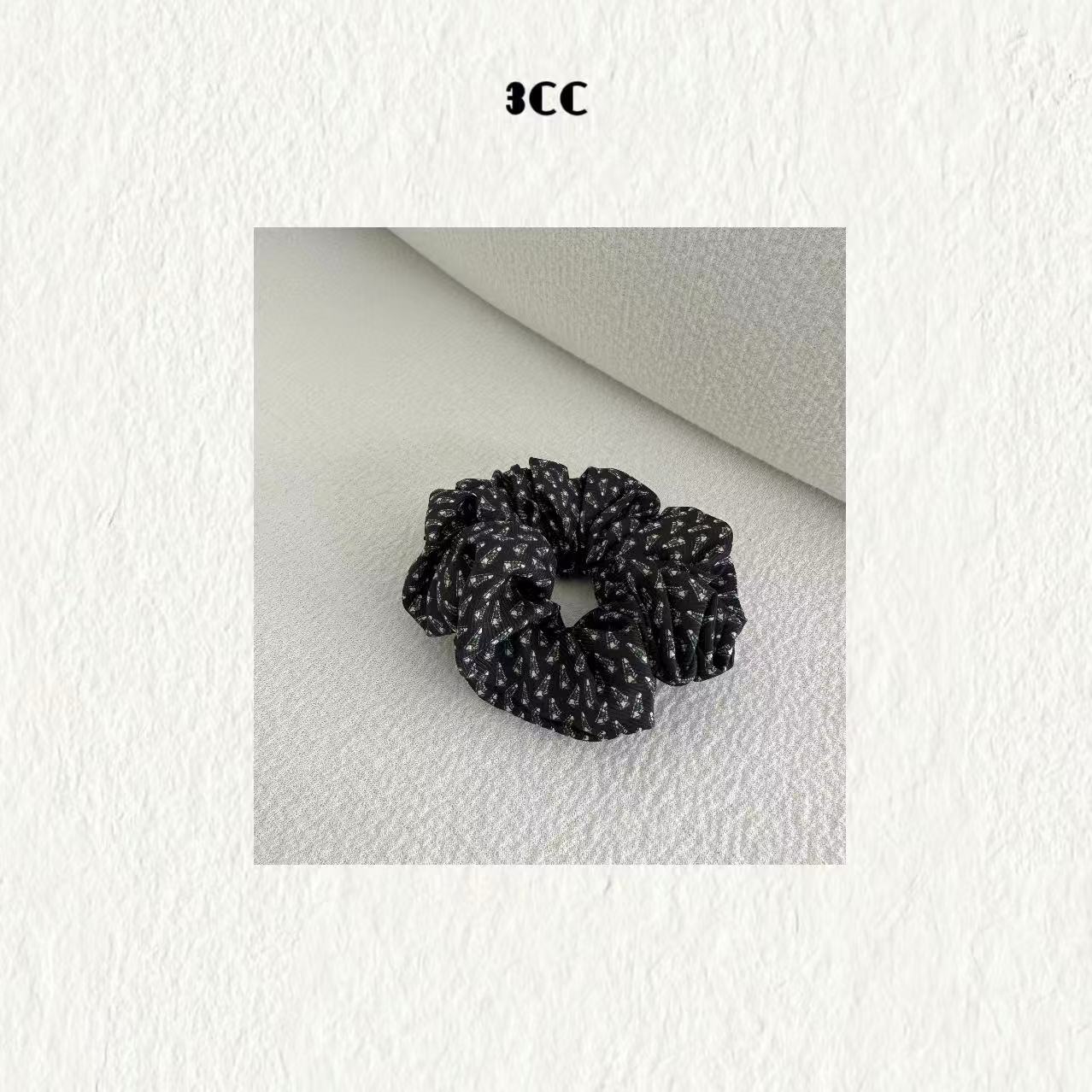 3CC【持续心动】奢感真丝经典繁花发圈气质百搭发饰67261