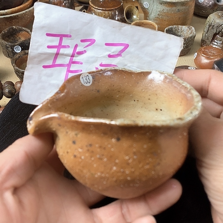 杯手工粗陶、柴烧茶器